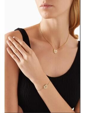 Coach C Pavé Heart Pendant Necklace